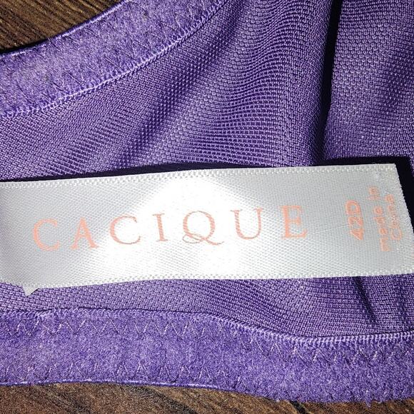 Lane Bryant Cacique Purple Floral Lightly Padded 42D - Picture 3 of 6